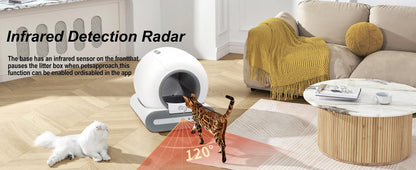 Smart Cat Box Automatic Self Cleaning with App Control Toilet for Multiple Large Cats